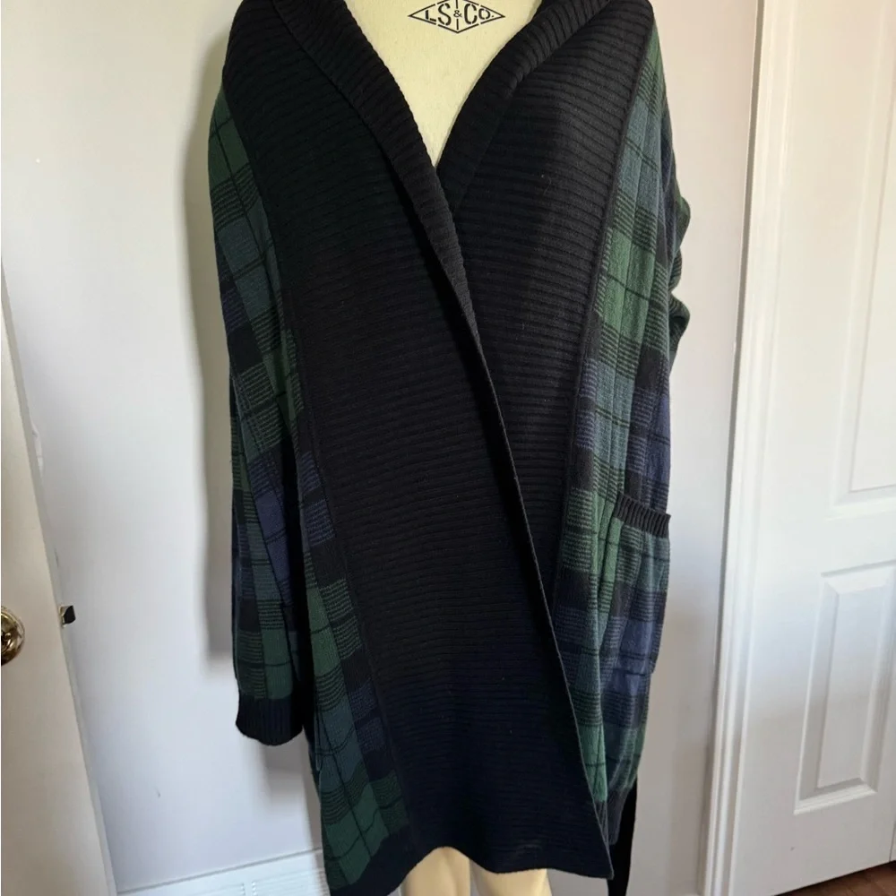 Ralph Lauren NWT stylish plaid woolTextured Knit Cardigan. Ptp 26” - Picture 7 of 8